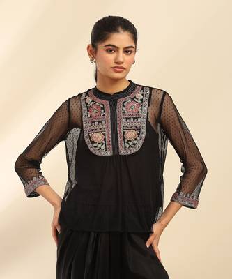 Black adira solid kurti 1