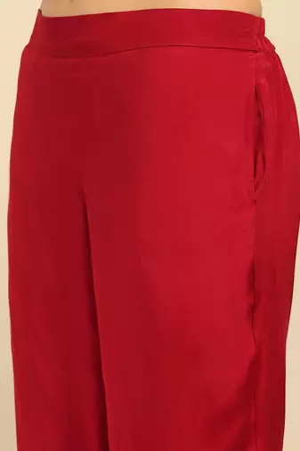 Maroon gianna velvet kurta with pant and dupatta