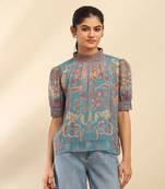 Blue elaxi top with camisole