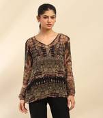 Black tanishqa peasant top with camisole