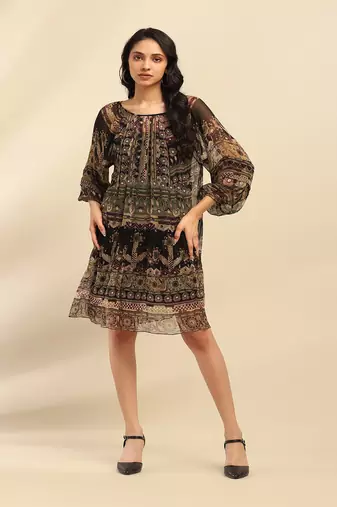 Black tanishqa short dress with camisole