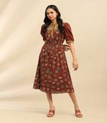 Brown indira midi dress