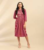 Purple mosaica midi dress