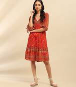 Orange mirana short dress