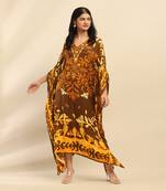 Brown maple kaftan dress