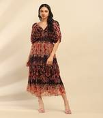 Black cashmere kaftan dress