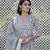 women grey floral print anarkali kurta bottom and dupatta set