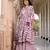 women pink and off white a-line kurta bottom and dupatta set