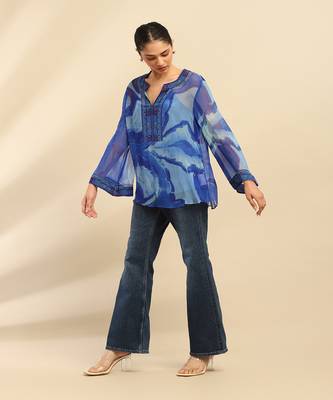 Blue laurelle top with camisole 1