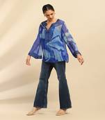 Blue laurelle top with camisole