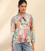 Off white irises shirt with camisole