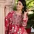 women maroon mirror work chikankari anarkali kurta bottom and dupatta set