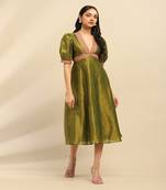 Green sitara midi dress