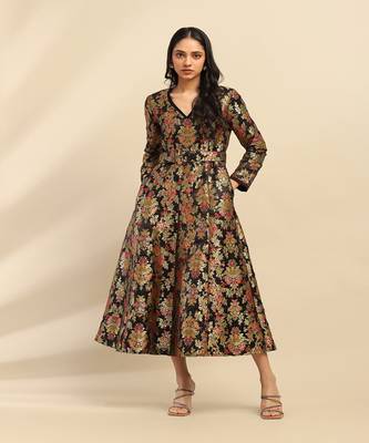 Black yasmine festive long dress 1