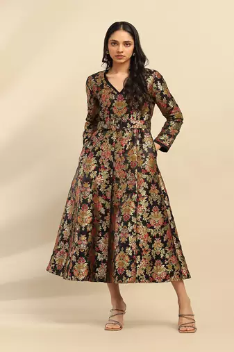 Black yasmine festive long dress
