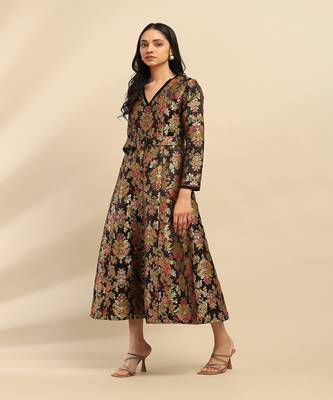 Black yasmine festive long dress 2