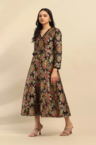 Black yasmine festive long dress