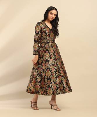 Black yasmine festive long dress 3