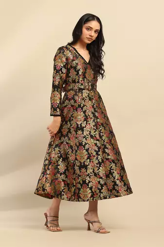 Black yasmine festive long dress