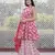 women pink floral print anarkali kurta bottom and dupatta set