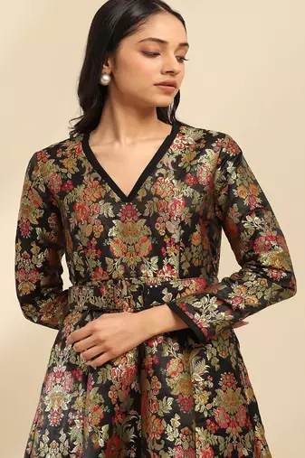 Black yasmine festive long dress