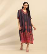 Navy blue shangri   la kaftan dress