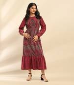 Deep pink aaira velvet long dress