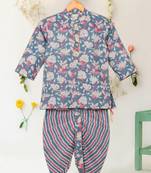 Saka designs blue pink combo cotton kurta pyjama for boys 2 pcs set