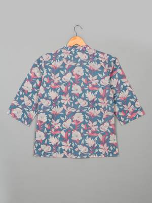 Saka designs blue pink combo cotton kurta pyjama for boys 2 pcs set 3