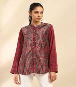 Deep pink aaira velvet shirt