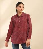 Dusky pink kirani velvet shirt