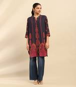Navy blue shangri   la kurta