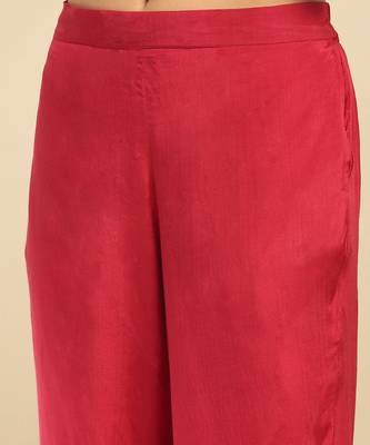 Deep pink aaira velvet anarkali kurta with churidar and dupatta 5