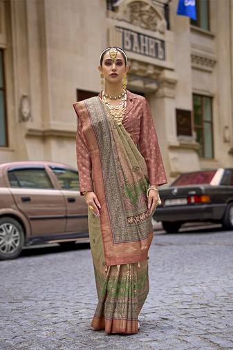 Foil print multicolour viscose silk blend classic saree