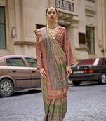 Foil print multicolour viscose silk blend classic saree