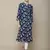 Navy blue printed cotton round neck kurtas and kurtis