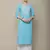 Light blue embroidered cotton round neck kurtas and kurtis