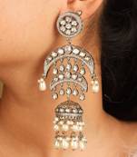 Traditional kundan gold jhumkas
