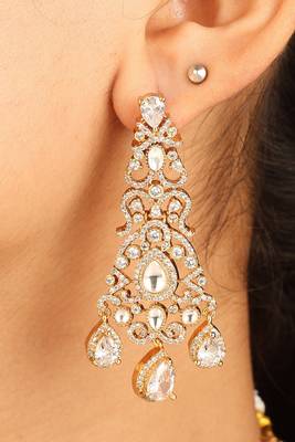 American diamond necklace set with pearl accents 5