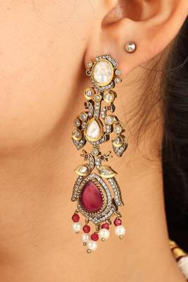 American diamond necklace set with multicolor stones 3
