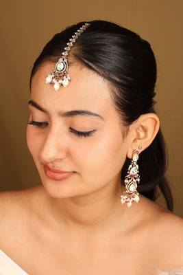 American diamond high neck necklace with pearls 3