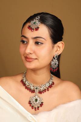 American diamond multicolor necklace set 1