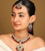 American diamond multicolor necklace set