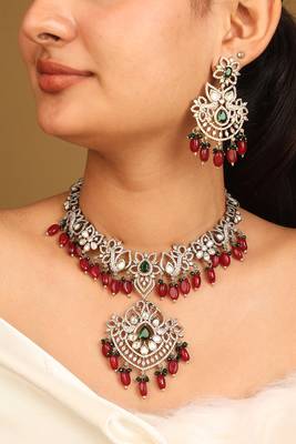 American diamond multicolor necklace set 2