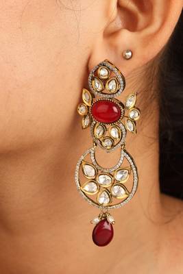 American diamond choker set with red stones 3