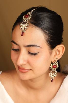 American diamond choker set with red stones 4