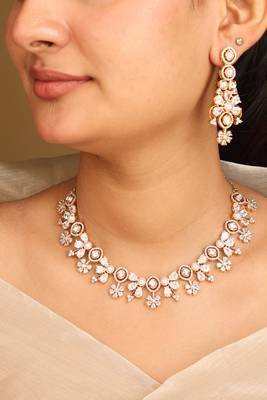 American diamond delicate necklace set 1
