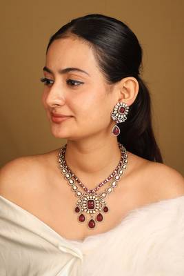 Royal Red Kundan Necklace Set 2