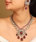 Royal Red Kundan Necklace Set