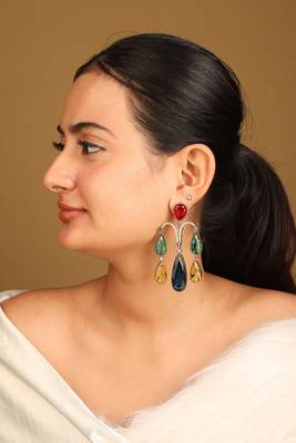 Earrings with multicolor stones 2